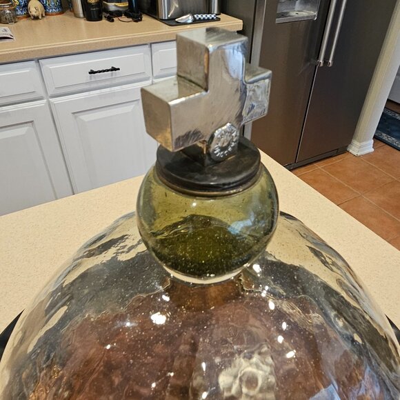 VERY RARE JAN BARBOGLIO HOUSE BLESSING CROSS CLOCHE DOME SERVER TRAY IRON FORGED - Picture 5 of 15